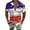 White, variant on T Shirts for Men Fashion Short Printed Flag Sleeve Mens New Clothing,Red,L