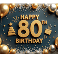 thumbnail image 4 of Golden Theme Happy Birthday Banner Decorative Elements 80th Birthday Party Backdrop for Milestone Celebration Event Decoration Indoor Party, 4 of 8