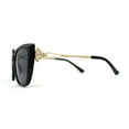 thumbnail image 3 of Elegant Rhinestone Fan Jewel Hinge Oversize Square Cat Eye Sunglasses All Black, 3 of 4