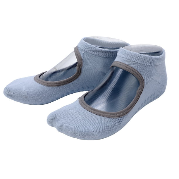 Women Pilates Socks, Strong Grip Free Size Hygroscopic Women Yoga Socks  Internal Buffer Design For Fitness Light Blue 