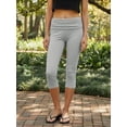 thumbnail image 3 of Argulvti Women Capri Pants, Elastic Waist 3/4 Length Pants Solid Cropped Pants, 3 of 9