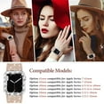 thumbnail image 6 of Compatible with Apple Watch Band 38mm with Case Women ,Blingbling Leather and Silicone Band with Diamond Case (without screen protector) for iWatch Series 3 2 1, 6 of 8
