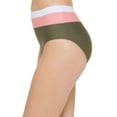 thumbnail image 2 of DKNY Women's Colorblocked High Waist Bikini Bottoms Swimsuit Green Size Large, 2 of 4