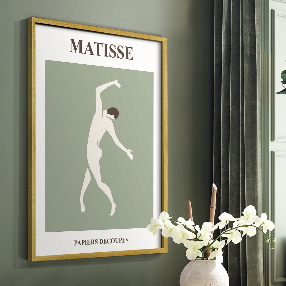 Matisse CXII Framed Print in Gold Solid Wood 16 x 20 Framed Print