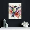 thumbnail image 4 of ONETECH Hummingbird Animal Canvas Wall Art，colorful Flower Bird Modern ，for Purple Floral Botanical Nature Prints Painting Farmhouse Bathroom Room Decor 20x16in, 4 of 4