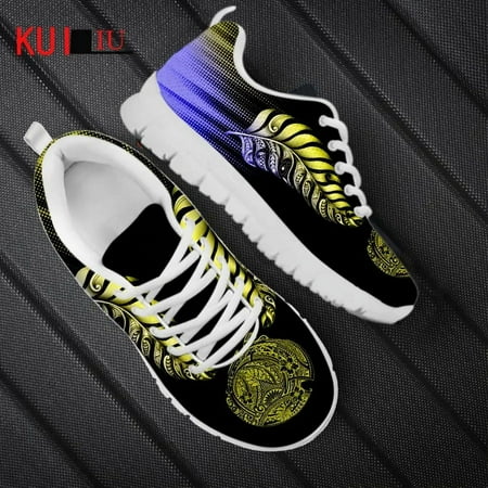 

Flats Shoes Women Casual Autumn Mesh Lace Up Sneakers Fashion Polynesian Tribal Tattoo Pattern Female Breathable Footwear