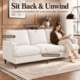 thumbnail image 4 of Doyolan 89.8" 3-Seater Sofa Couch for Living Room, Large Upholstered Sofa with 3 Wide Seats, Soft Cushions and Solid Wood Legs - White, 4 of 5