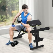 Soozier Adjustable Sit-up Dumbbell Multi-Functional Purpose Hyper Extension Weight Bench with Back Angle