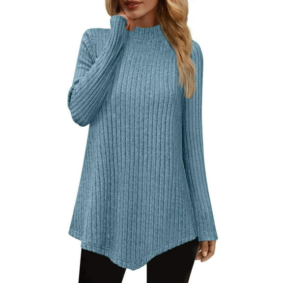 LEBONYARD Women's Fashion Round Neck Solid Long Sleeve Casual Soft Loose Fit 2025 Fall Winter Sweatshirts