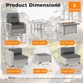 thumbnail image 6 of 8-Seat Outdoor Wicker Patio Furniture Set with Fire Pit Table, Modular Rattan Sectional Sofa & 2 Swivel Rocking Chairs, 4" Thick Cushions, Rust-Resistant Frame,Black, 6 of 9