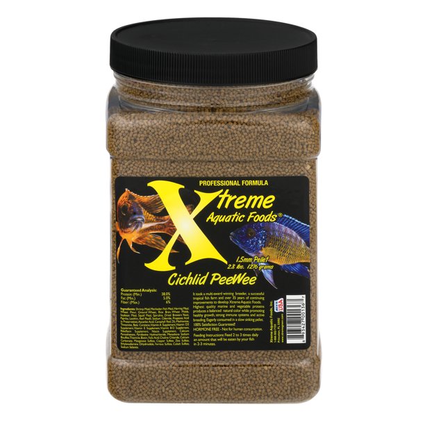 Xtreme Aquatic Cichlid PeeWee Fish Food Pellets, 45 oz