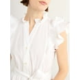 thumbnail image 3 of Free Assembly Women's and Women's Plus Ruffle Cotton Midi Shirtdress, Sizes XS-4X, 3 of 3