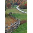 thumbnail image 2 of Rotenberg, Nancy 23x32 Gold Ornate Wood Framed with Double Matting Museum Art Print Titled - NC, Rail fence and country road in fall landscape, 2 of 4