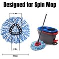 thumbnail image 2 of 16 Pcs Spin Mop Replacement Heads, 360° Easy Wring Spin Mop 100% Microfiber Refill, Easy Cleaning Spin Mop Heads, 2 Tank System Replace Head for Easy House Cleaning Floor Mopping, Blue&White, 2 of 4