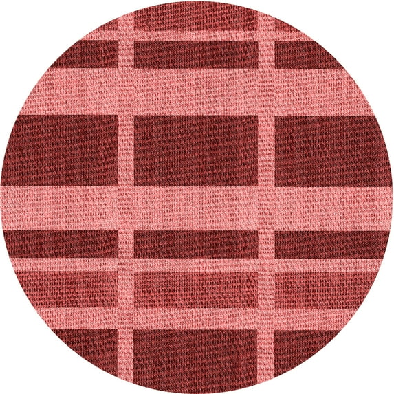 Ahgly Company Machine Washable Indoor Round Transitional Red Area Rugs, 8' Round
