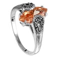 thumbnail image 4 of Champagne Cubic Zirconia Pointed Oval Ring .925 Sterling Silver Band Orange Jewelry Female Size 6, 4 of 4
