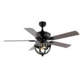 thumbnail image 2 of JONATHAN Y Jasper 52" 2-Light Farmhouse Industrial Iron Dome Shade LED Ceiling Fan With Remote, Black, 2 of 8