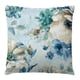 thumbnail image 5 of 4 piezas estilo azul tinta flor pájaro funda de almohada de lino coche sofá, 5 of 5