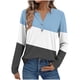thumbnail image 2 of Ailaofu Womens Long Sleeve Tops Fall Button V Neck Graphic Shirts Dressy Casual Henley Tops Women Blouses, 2 of 5