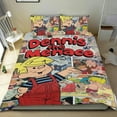 thumbnail image 1 of Dennis el Travieso Conjunto de sábanas temático, trío de piezas, cómodo y amigable con la piel, diseño único, regalo de decoración para el hogar para familiares, amigos y fans,173cm *218cm, 1 of 6