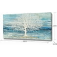 thumbnail image 2 of HFDF Large Abstract Tree Canvas Wall Art Blue and White 3D Landscape Patg with Gold Foil Prt Artwork Picture for Livg Room Guestroom 10x8inch Framed, 2 of 5