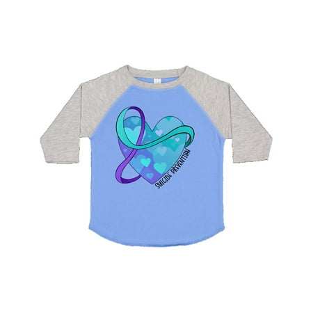 

Inktastic Suicide Prevention Awareness Purple and Teal Heart Ribbon Gift Toddler Boy or Toddler Girl T-Shirt