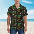 thumbnail image 2 of Gaeub Pineapples Print Men's Hawaiian Shirt,Button Down Short Sleeves Shirts,Tropical Beach Casual Button Down Shirts,Large, 2 of 7