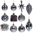 thumbnail image 4 of Adornos para árboles de Navidad, bolas decorativas de Navidad, adornos de regalo, decoración reutilizable para árboles de Navidad, regalo de fiesta, Gris, 4 of 7