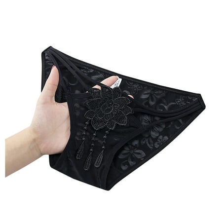 

Qcmgmg Lace Briefs Panties for Women Low Waisted Solid Underwear