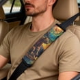 thumbnail image 4 of Xoenoiee Galaxy Bear Forest Print 5 PCS Car Accessories Faux Leather Automotive Seat Covers Full Set Seat Belt Pads Center Console Cover for Women Men, 4 of 7