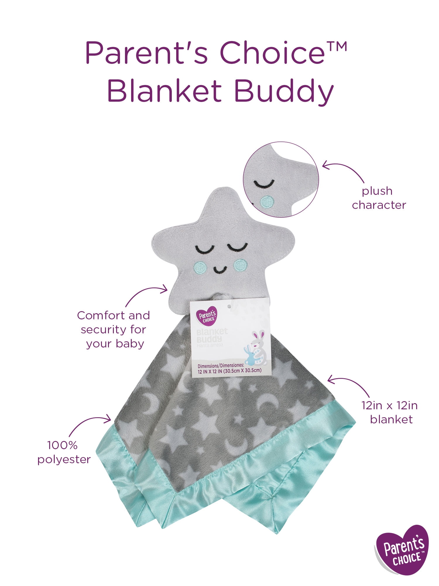 Parent s Choice Baby Security Blanket Buddy Bella Elephant Walmart