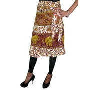 Mogul Wrap Around Skirt Printed Knee Length Gypsy Hippie Wrap Skirts