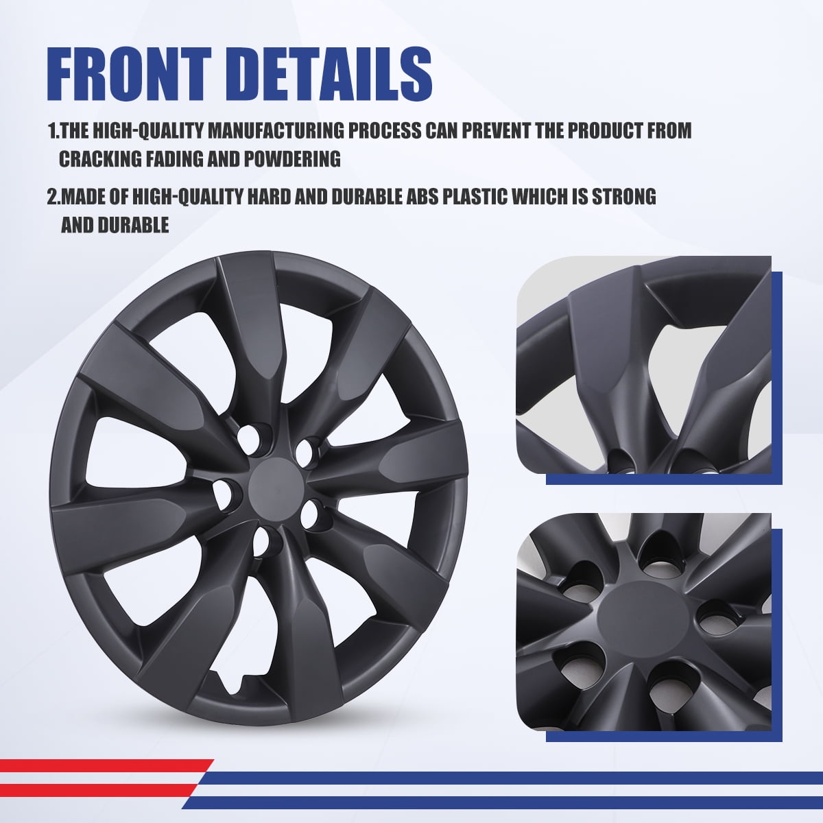 4PCS Set 16" Hubcap Wheel Cover For 2014-2016 Toyota Corolla,Wheel Rim Cover Compatible With Steel Wheels,Snap On Hub Caps Replacement,ABS&PC Material,Matte Black Painted