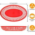 thumbnail image 2 of Tutuviw 12 Pack Red Fast Food Baskets, Plastic Serving Baskets Restaurant Baskets for Hot Dogs, Chicken, Burgers, Sandwiches, Fries(12Pcs,Red), 2 of 8