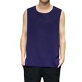 thumbnail image 1 of Aayomet Débardeur Basique pour Hommes et Été Décontracté Sans Manches Col Rond Imprimé Style Raglan (Marine, TTTG), 1 of 4