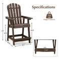 thumbnail image 3 of Costway 1 PCS Tall Bar Stool HDPE Patio Chair with Armrest Footrest Home Indoor Outdoor Brown, 3 of 8