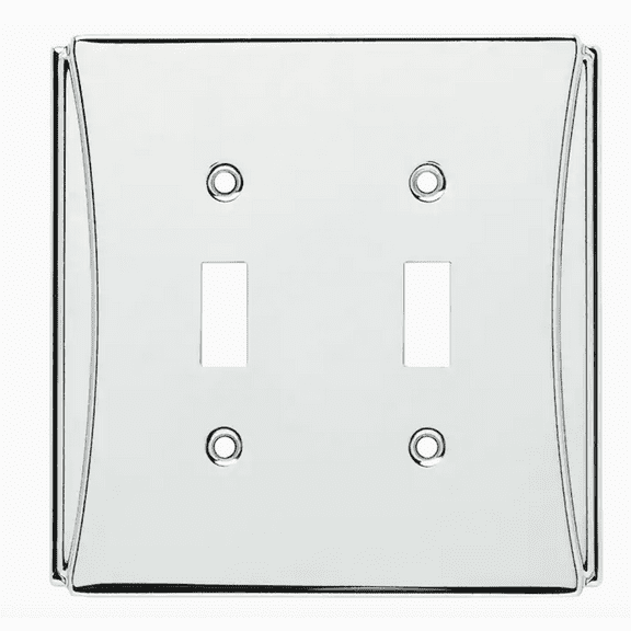 Brainerd W35393-PC Upton Chrome Double Switch Wall Plate Cover