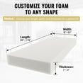 thumbnail image 2 of Amgo High-Density 70D Firm Foam Sheet - Custom Cut for DIY Upholstery, Seats, Benches & Chairs - 2" Thickness, Max 55"x119", Long-Lasting Support, 2 of 6