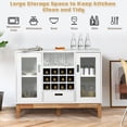 thumbnail image 6 of Giantex  White Sideboard Buffet Storage Cabinet, Wood Accent Console Table w/Removable Wine Rack, Glass Doors, 6 of 6