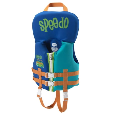 Speedo Infant Boys Blue Surf Van Neoprene Life Jacket Heads Up Swim Vest PFD