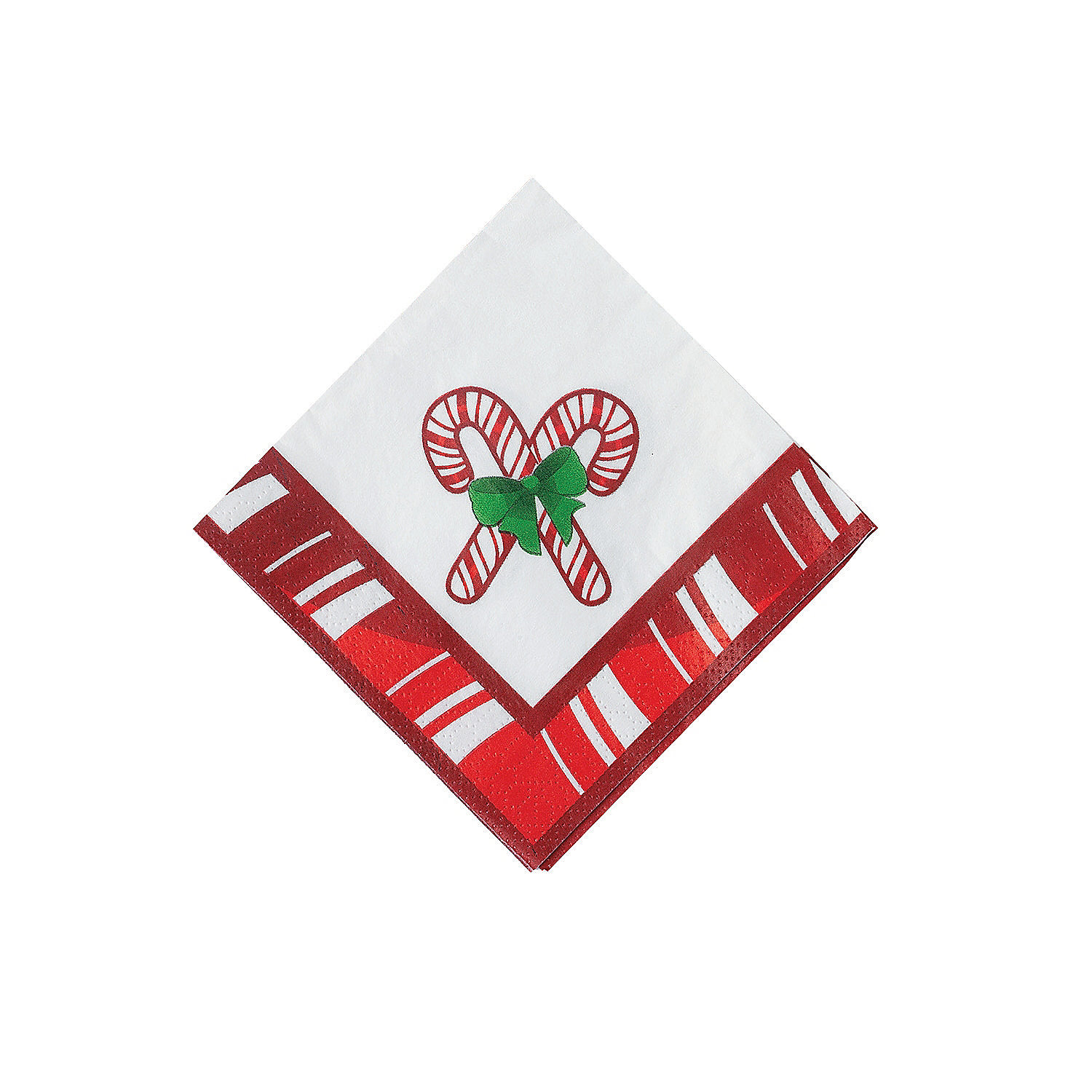 Fun Express Candy Cane Cocktail Napkins for Christmas Party Supplies Print Tableware