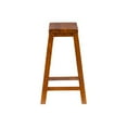thumbnail image 3 of Bowery Hill 24" Sturdy Wood Backless Saddle Seat Counter Stool in Honey Brown, 3 of 12