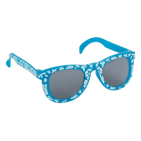 Fun Express - Hibiscus Sunglass Blue 1pc - Apparel Accessories - Eyewear - Sunglasses - 1 Piece