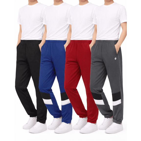 RBX Boys Sweat Pants - 4 Pack Tricot Joggers for Boys - Soft Athletic Pants for Kids (Sizes: 5-16)