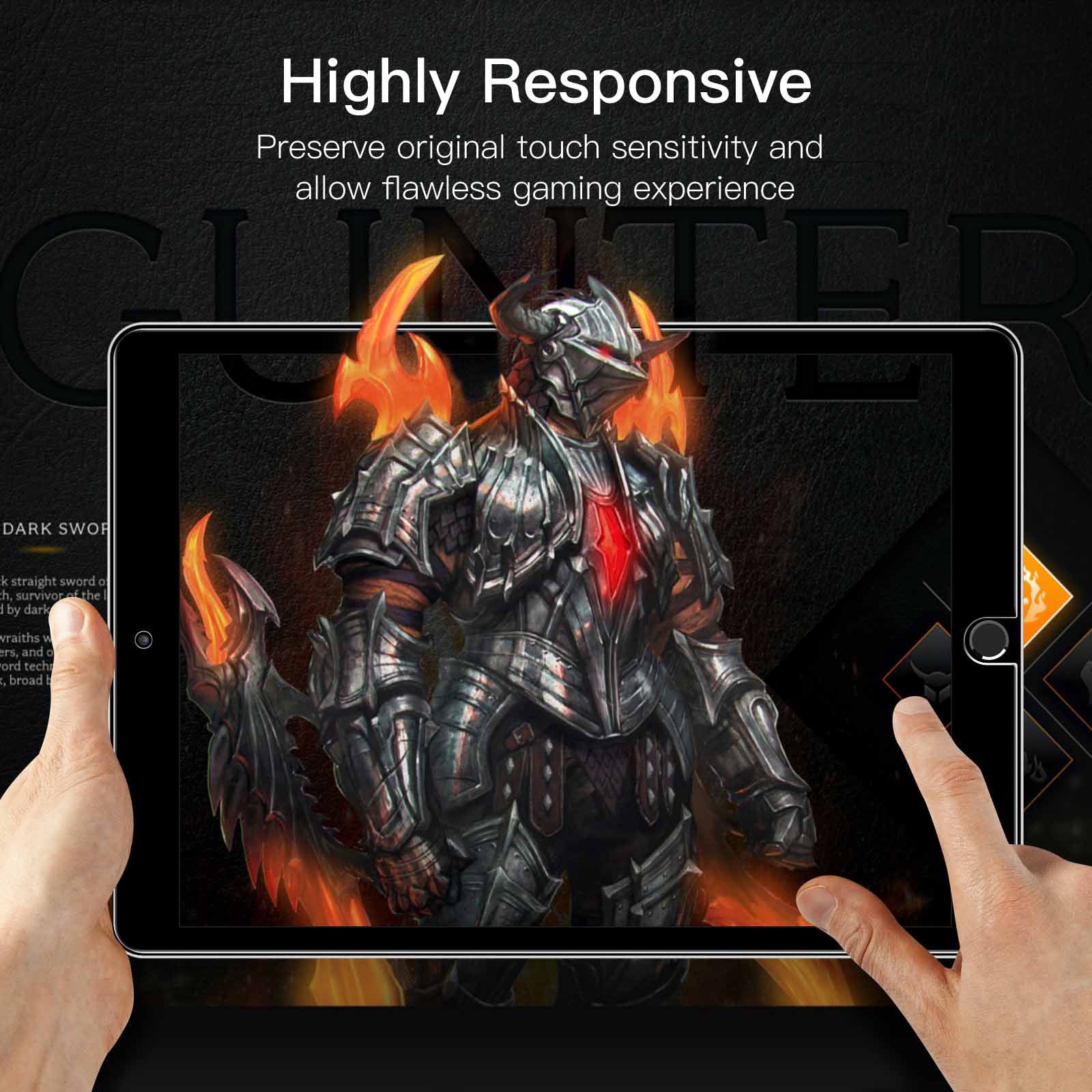 Protection Écran Verre Trempé JETech Pour IPad 9/8/7 (10,2 Pouces 2021-2019) - Anti-Rayures 9H