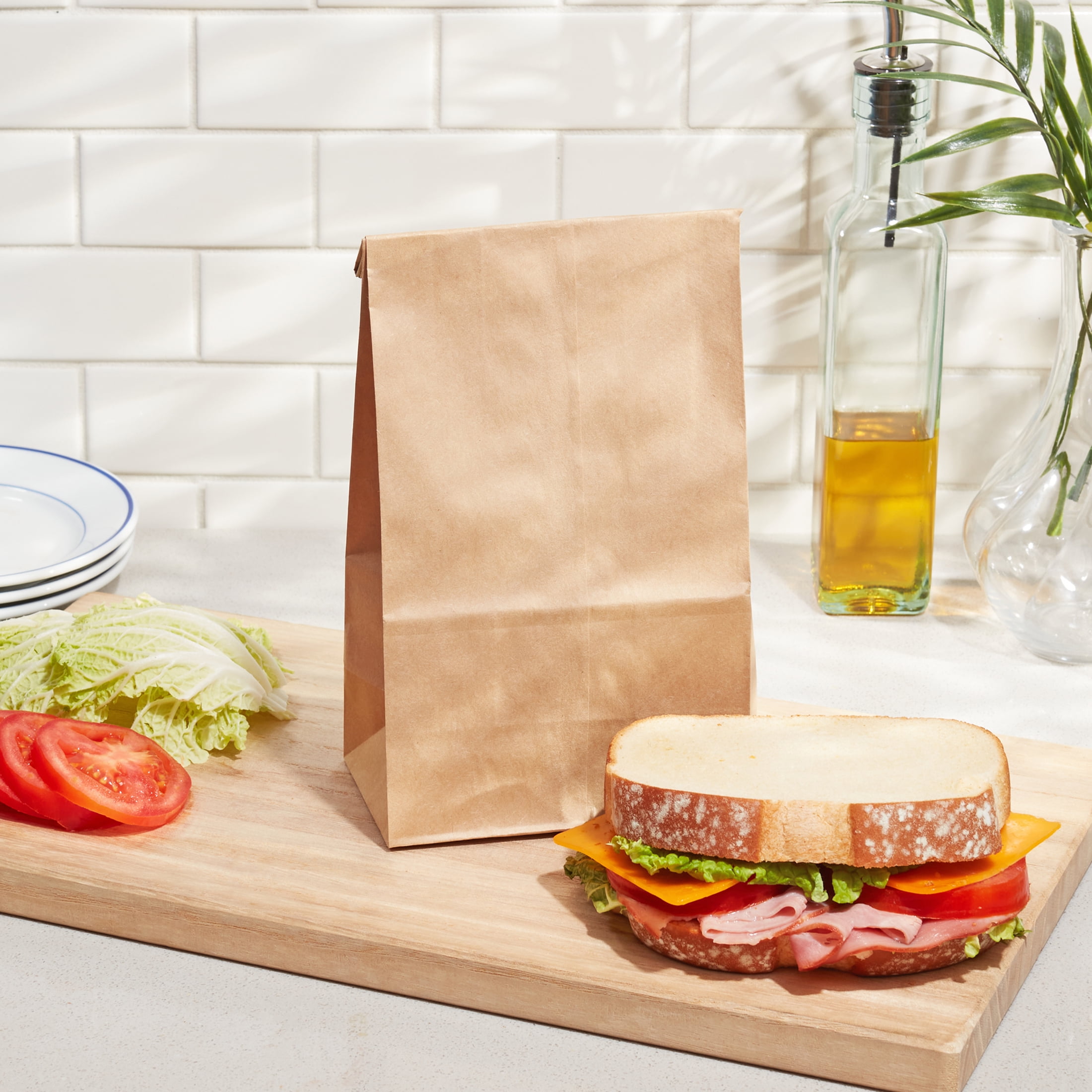 Great Value Self Standing Lunch Bags Brown 100 Count