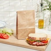 (8 pack) Great Value Self Standing Lunch Bags, Brown Kraft Paper, 100 Count
