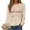 Beige, variant on Women's Oversized Ugly Christmas Sweatshirt Xmas Glass Print Graphic Vacation Tunic Sweater Shirt Christmas Graphic Pullover Top (Hot Pink, L)