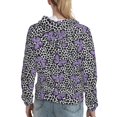 thumbnail image 7 of Lsque Purple Butterflies Pattern Casual Women's Hoodie,Hooded Sweatshirt with Kangaroo Pocket,Pullover Hoodie with Eye-catching Drawstrings-XX-Large, 7 of 7