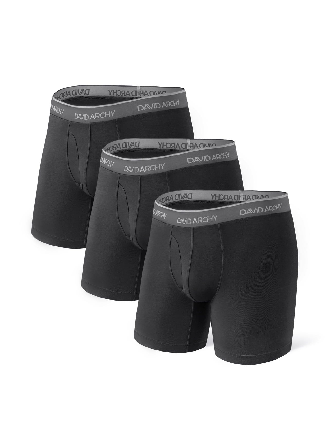 DAVID ARCHY Adult Men's Underwear Bamboo Boxer Briefs 3 Pack,Sizes S-XL ...